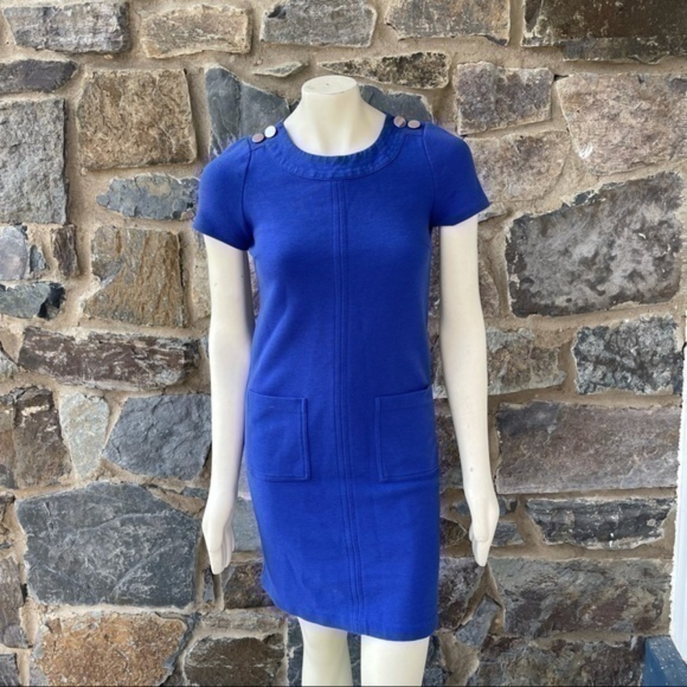 Boden Ottoman Dress Kelly Blue Knit Short Sleeve
